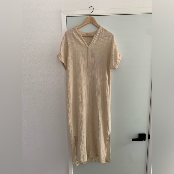 It Is Well Mandarin Gauze Dress in Natural size S - Picture 7 of 13